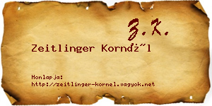 Zeitlinger Kornél névjegykártya